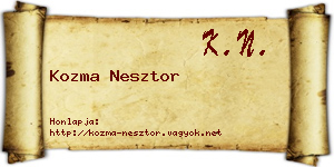 Kozma Nesztor névjegykártya